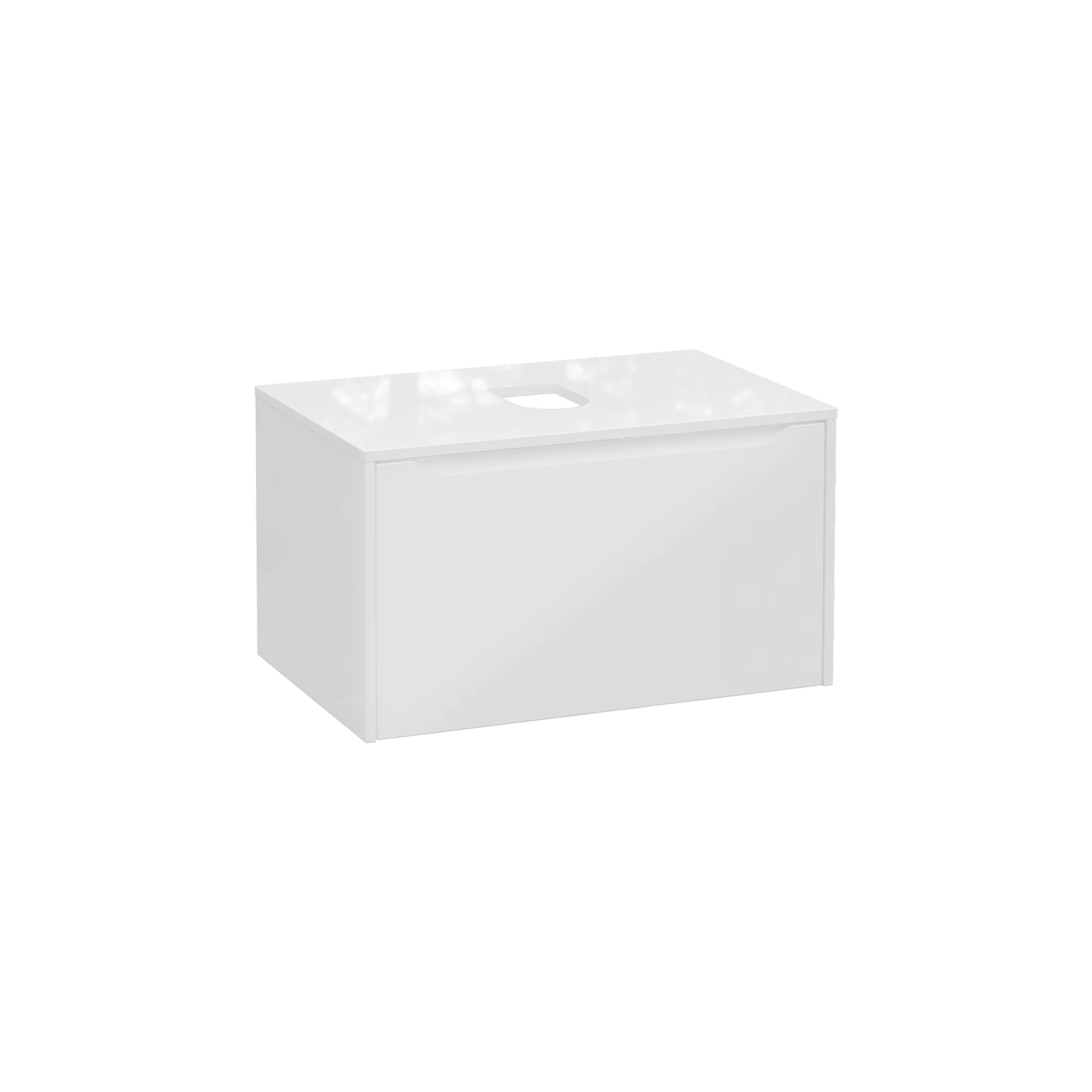 VitrA New Integra Square Waschtischunterschrank, weiß Hochglanz, 76,5 x 52,5 x 43,5 cm, 1 Vollauszug Softclose