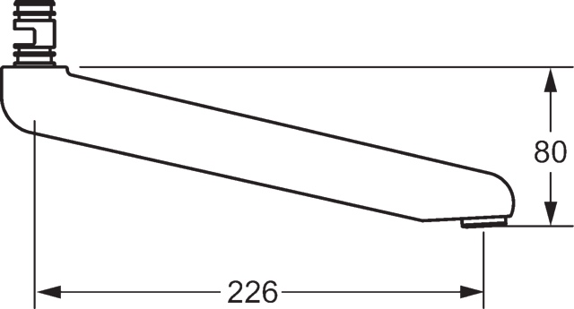 Hansa Auslauf Hansa 0270 L=226 Ausladung 226 mm Chrom Hansa Auslauf Hansa 0270 L=226 Ausladung 226 mm Chrom