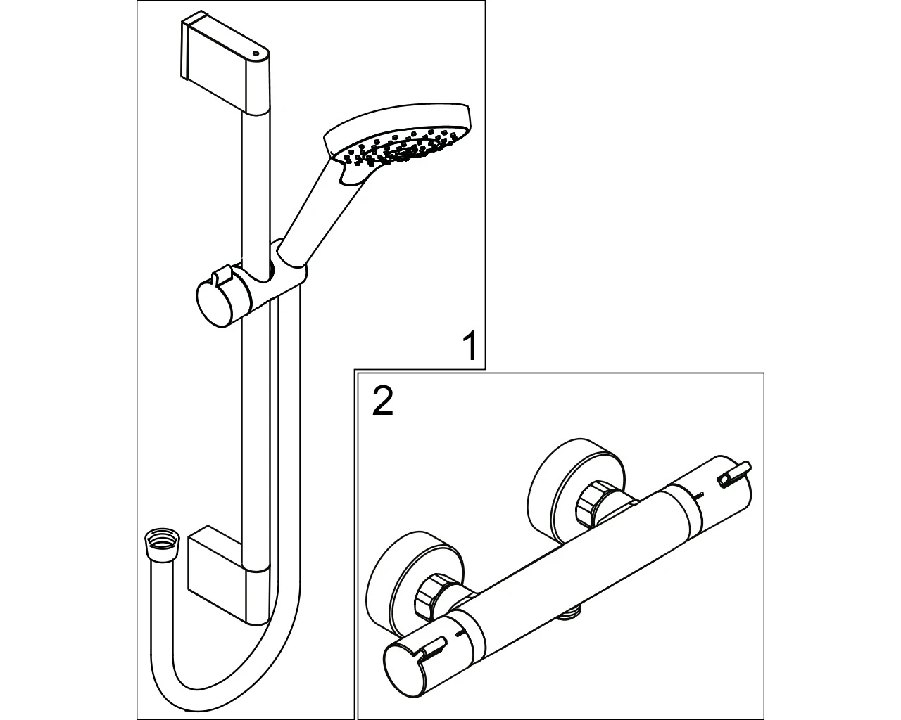 Brausenkombi Croma Select E Vario/ Ecostat Comfort Unica Crometta 650mm