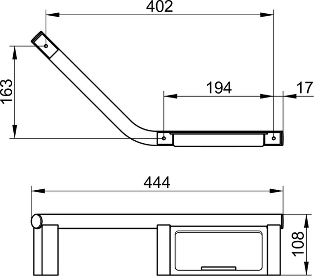 Plan 14909011037 Haltegriff rechts mit Seifenablage verchromt