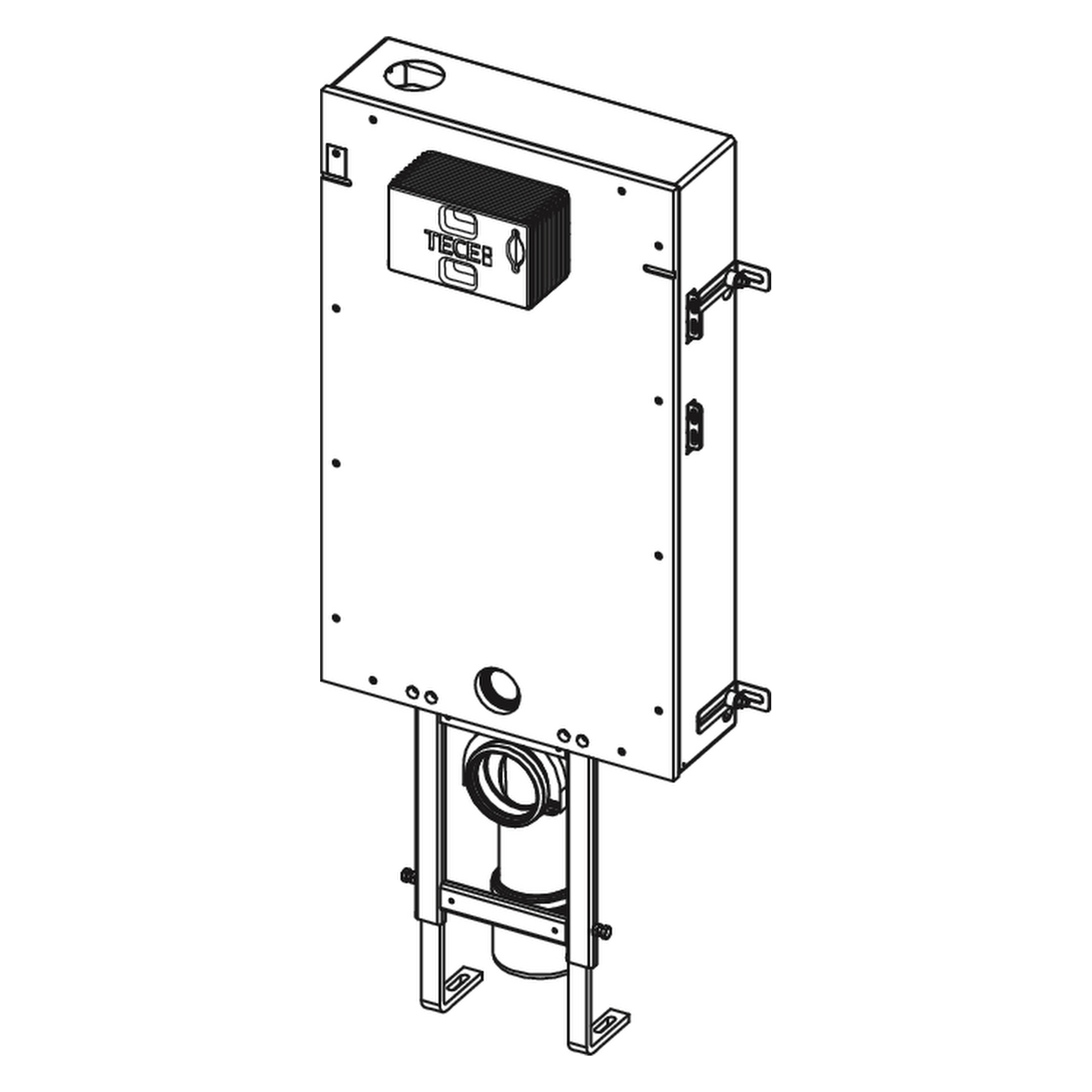 TECEbox WC-Modul mit Uni-Spülkasten, mit verfliesungsfähiger Frontverkleidung, Bauhöhe 1110 mm