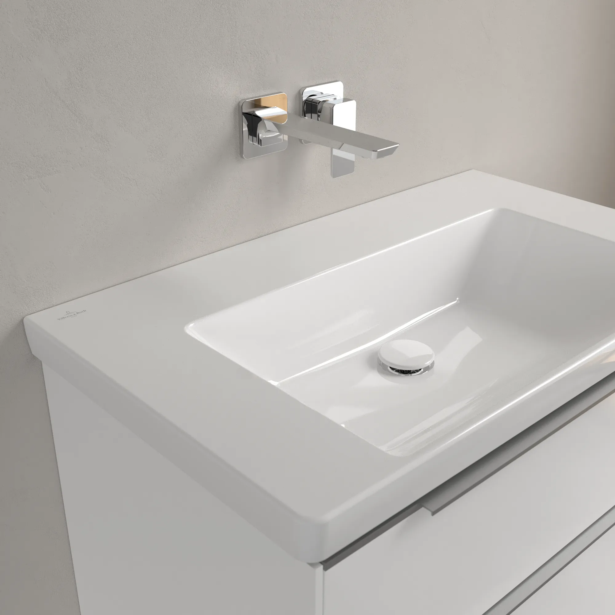 Villeroy & Boch Wandwaschtisch aus TitanCeram „Subway 3.0“ 800 × 470 × 165 mm, ohne Hahnlochbohrung in Weiß Alpin Villeroy & Boch Wandwaschtisch aus TitanCeram „Subway 3.0“ 800 × 470 × 165 mm, ohne Hahnlochbohrung in Weiß Alpin