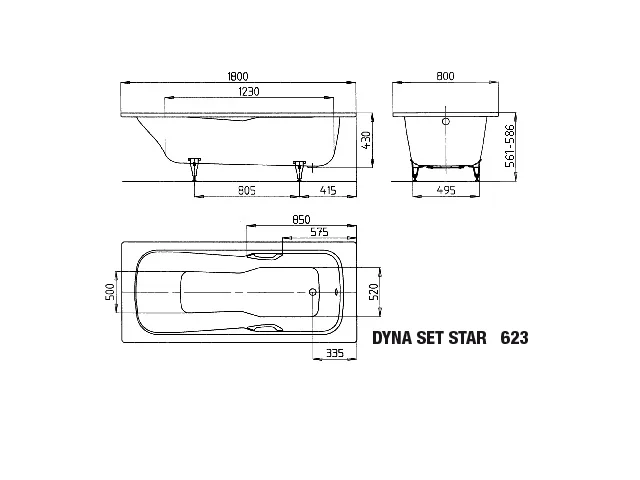 Kaldewei DYNA SET STAR Kombi-Badewanne, 1800 x 800 mm, bahamabeige, Perl-Effekt, Antislip