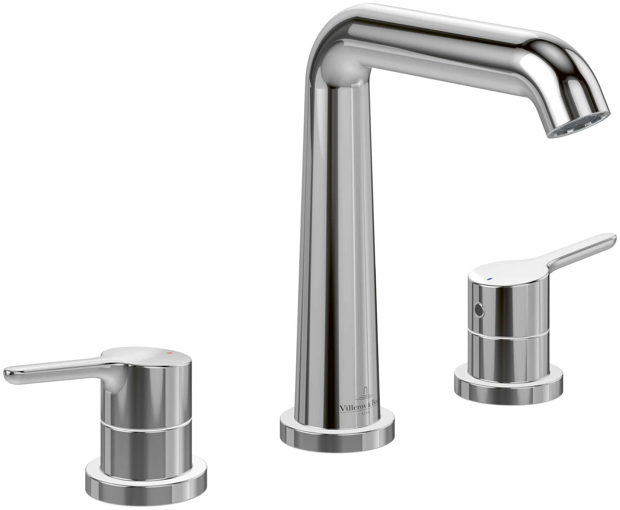 Villeroy & Boch Dreiloch-Waschtischarmatur Skyla, rund, verchromt, 52x149x131 mm, mit verstellbarem Strahlregler