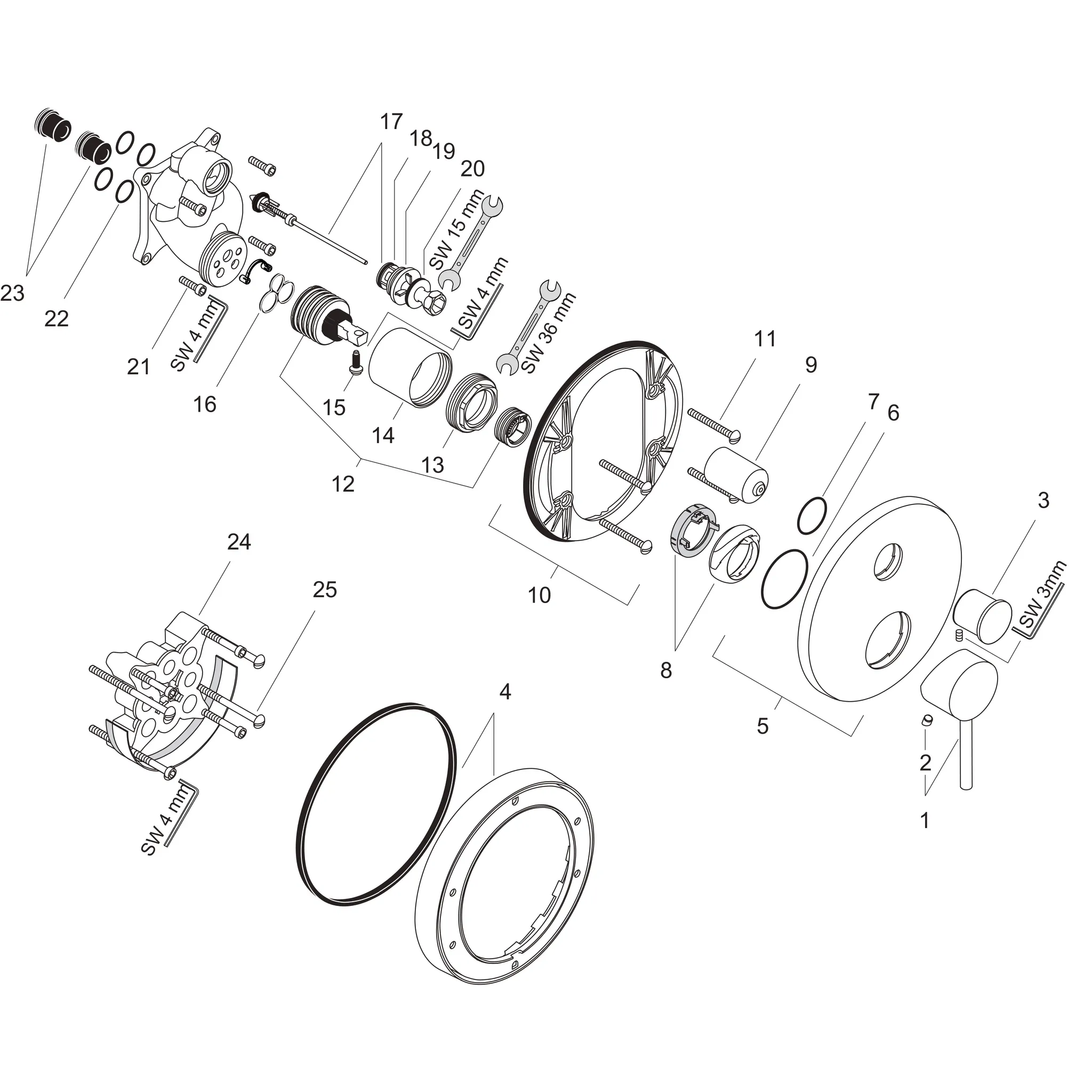 Wannenmischer Unterputz Axor Starck Fertigset chrom Wannenmischer Unterputz Axor Starck Fertigset chrom