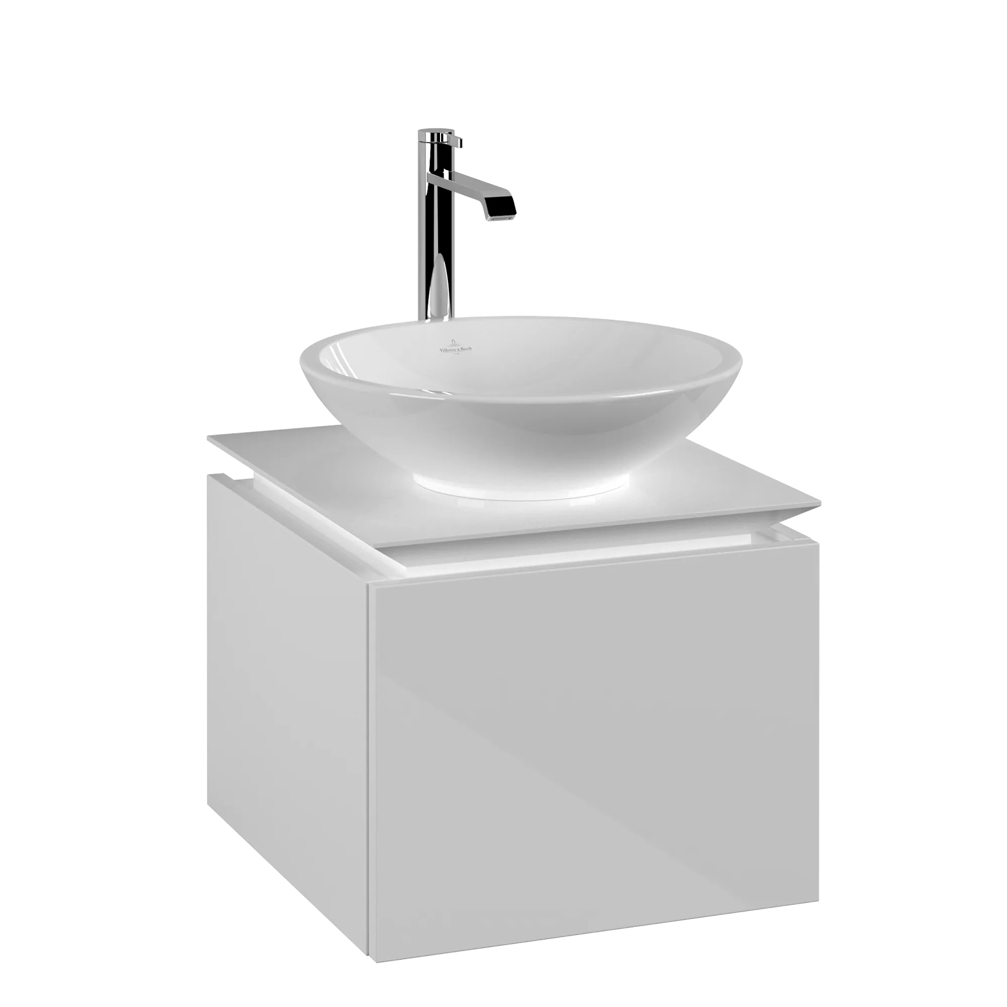Villeroy & Boch Waschtischunterschrank „Legato“ für Schrankwaschtisch 450 × 380 × 500 mm Glossy White, für Becken mittig Villeroy & Boch Waschtischunterschrank „Legato“ für Schrankwaschtisch 450 × 380 × 500 mm Glossy White, für Becken mittig