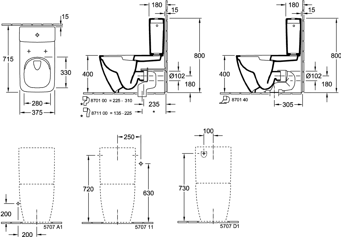 Stand-Tiefspül-WC für Kombination mit Spülkasten DirectFlush „Venticello“ bodenstehend, mit DirectFlush, spülrandlos, für Kombination mit Spülkasten 37 × 40 × 70 cm ohne Spülrand