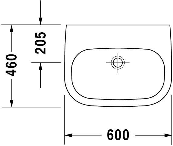Waschtisch Med „D-Code“, Form rechteckig 60 × 46 cm 