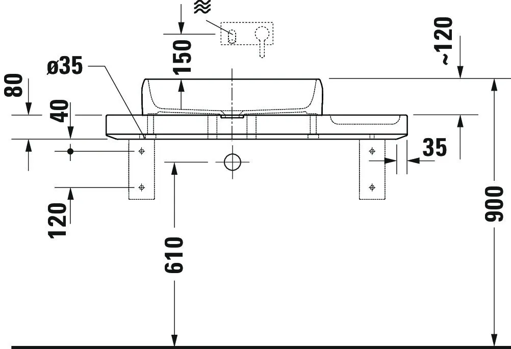 Duravit Aufsatzwaschtisch inkl. Natursteinkonsole und Konsolenträger „Qatego“ 100 × 45 × 90 cm in Weiß Hochglanz Duravit Aufsatzwaschtisch inkl. Natursteinkonsole und Konsolenträger „Qatego“ 100 × 45 × 90 cm in Weiß Hochglanz