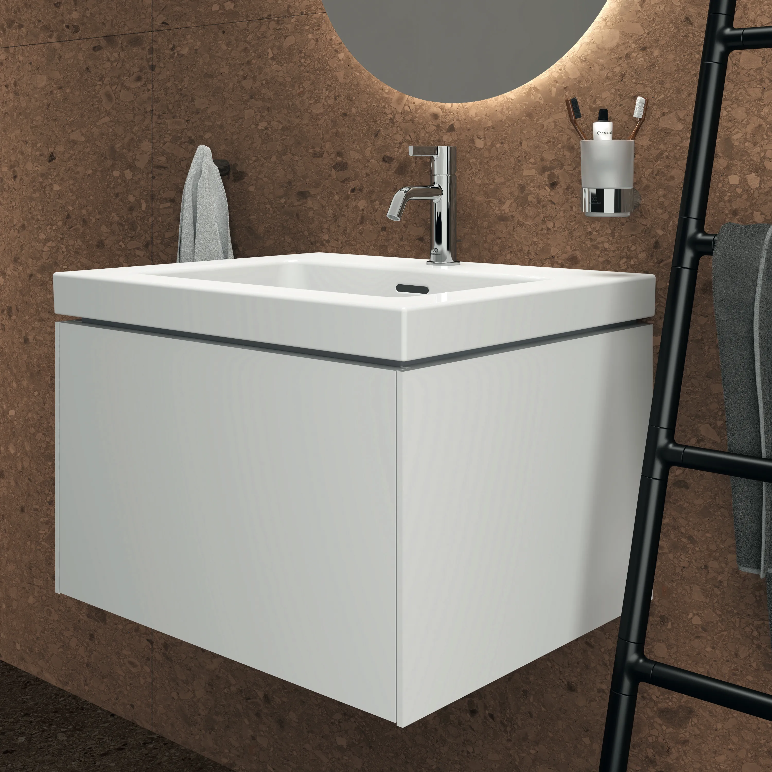 Ideal Standard Waschtischunterschrank „Conca“ 60 × 37 × 50,5 cm Weiß matt lackiert Ideal Standard Waschtischunterschrank „Conca“ 60 × 37 × 50,5 cm Weiß matt lackiert