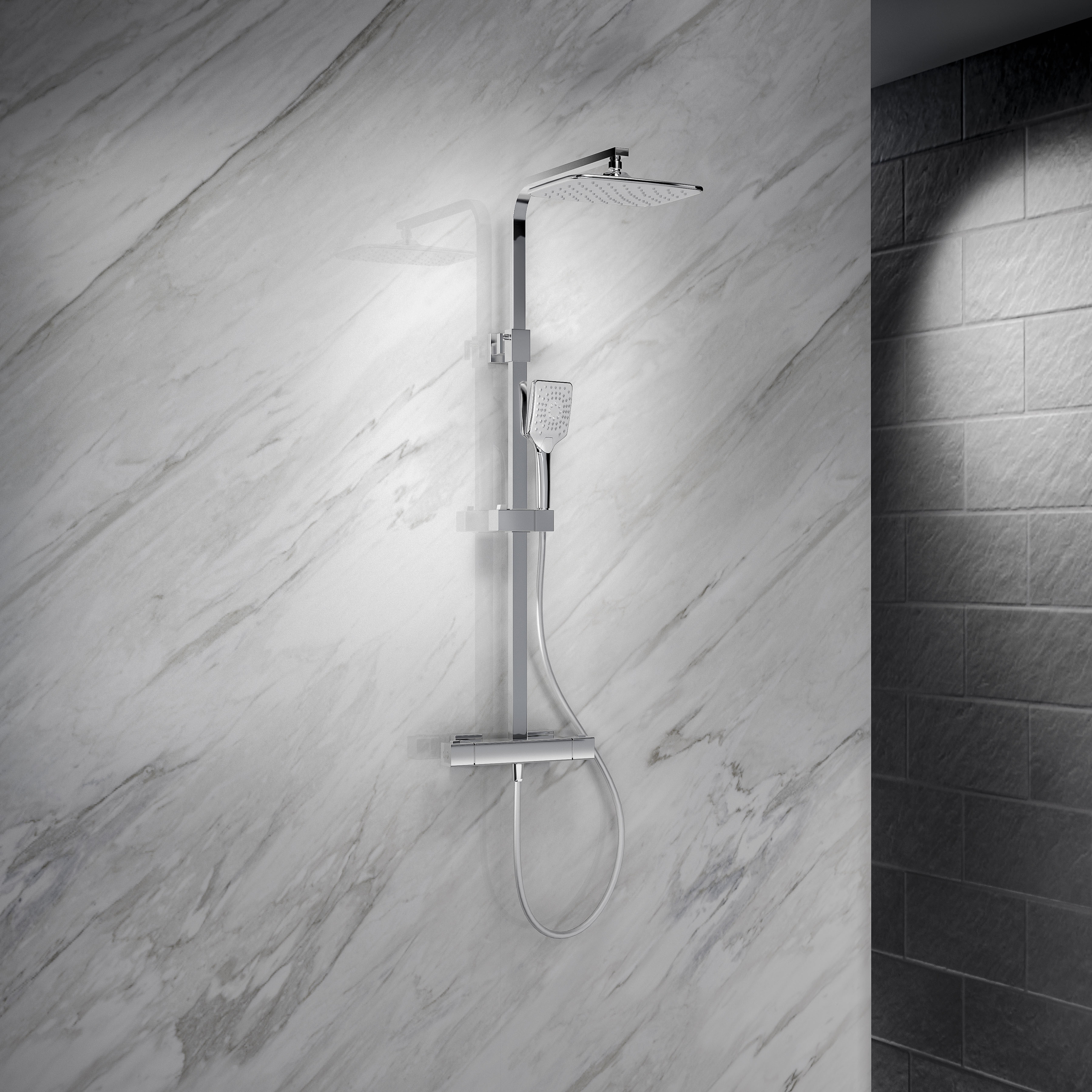 HSK Shower-Set Duschthermostat mit Sicherheitsthermostat-Armatur „RS 300“ in chrom