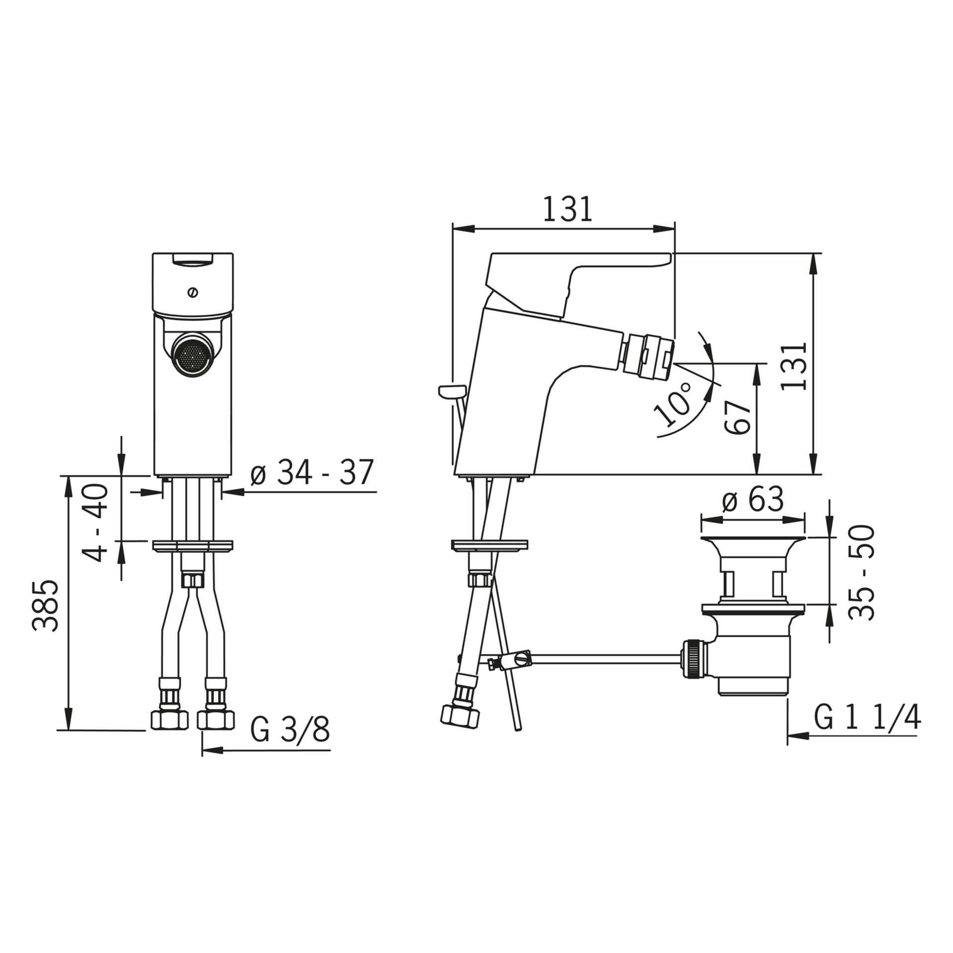 Einhebelmischer Bidetbatterie PRIMO 4943 Zugstangenablaufgarnitur Ausladung 107 mm DN15 Chrom Einhebelmischer Bidetbatterie PRIMO 4943 Zugstangenablaufgarnitur Ausladung 107 mm DN15 Chrom