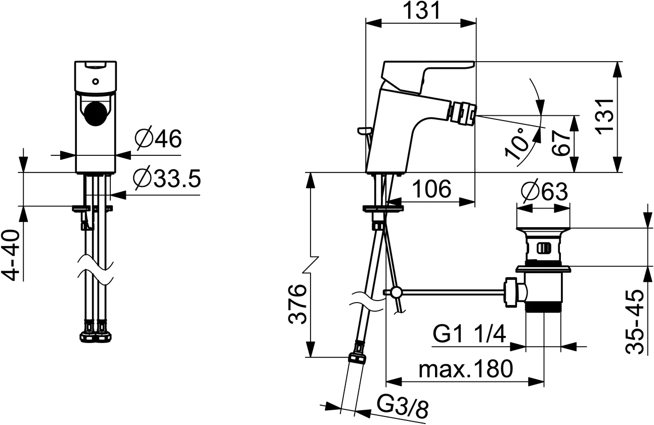 HansaPRIMO Bidetarmatur Einhebelmischer HansaPRIMO 4943 Zugstangenablaufgarnitur Ausladung 107 mm DN15 Chrom HansaPRIMO Bidetarmatur Einhebelmischer HansaPRIMO 4943 Zugstangenablaufgarnitur Ausladung 107 mm DN15 Chrom
