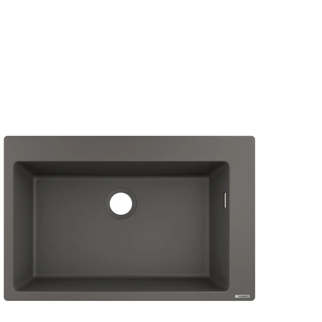 Hansgrohe Einbauspüle S51 Steingrau, 750 x 490 mm, Beckentiefe 190 mm, Aufbau, SilicaTec Material