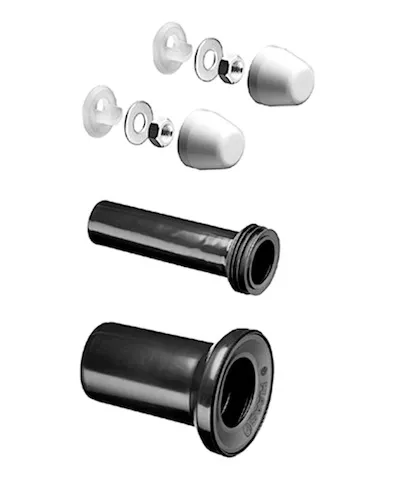 WC Zu- und Ablaufset für wandhängendes WC, Anschlussrohr: Ø 45 mm x 230 mm