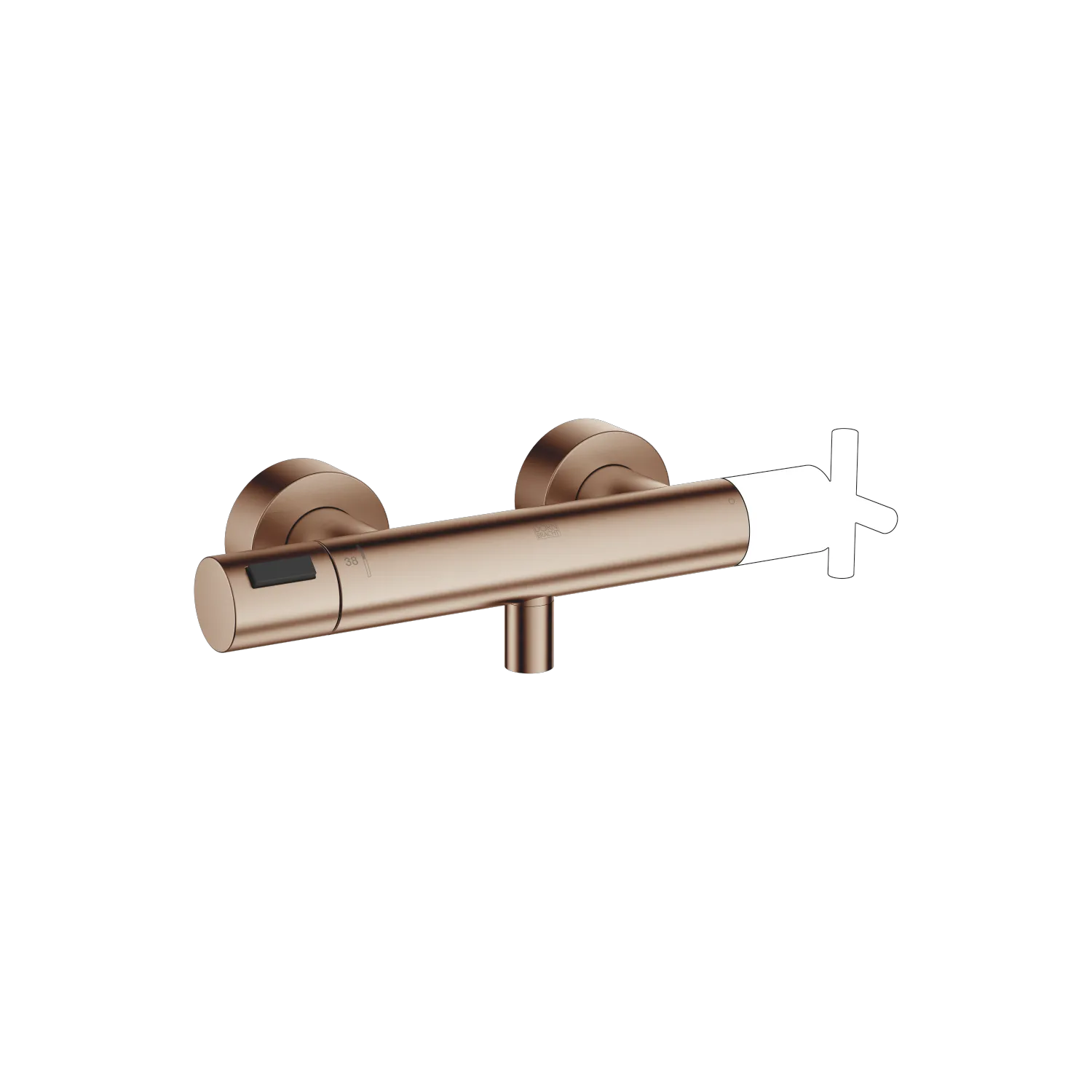 Dornbracht Brause-Thermostat SERIENNEUTRAL Bronze gebürstet PVD, Wandmontage, FlowReduce-Funktion, Schubrosetten Ø 70 mm, Brauseabgang 3/8", Anschluss 1/2" Dornbracht Brause-Thermostat SERIENNEUTRAL Bronze gebürstet PVD, Wandmontage, FlowReduce-Funktion, Schubrosetten Ø 70 mm, Brauseabgang 3/8", Anschluss 1/2"
