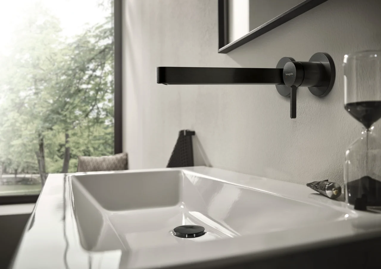 Hansgrohe Finoris Einhebel-Waschtischmischer Unterputz, Brushed Black Chrome, Ausladung 228 mm Hansgrohe Finoris Einhebel-Waschtischmischer Unterputz, Brushed Black Chrome, Ausladung 228 mm