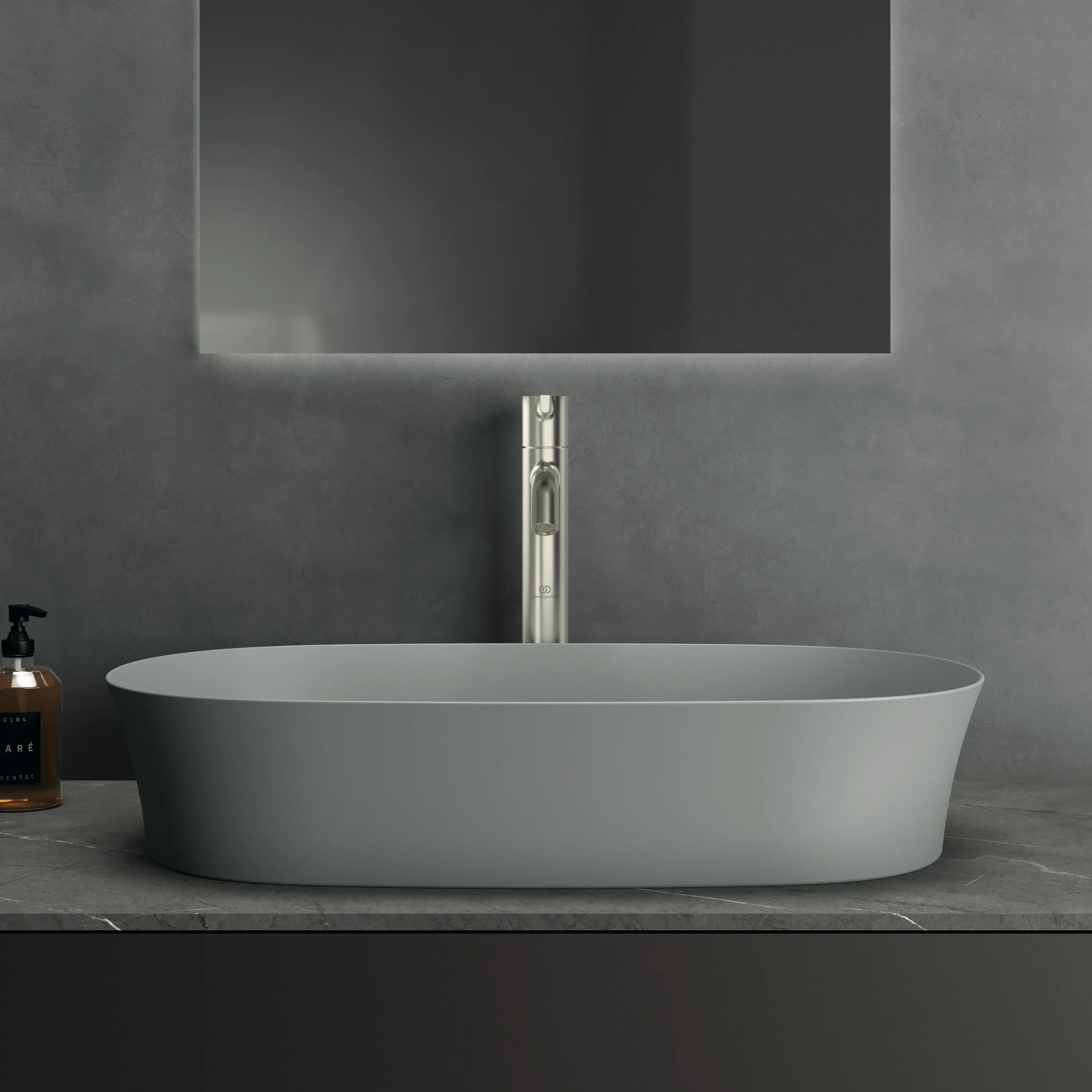 Waschbecken „Ipalyss“ 60 × 38 × 12 cm in Betongrau