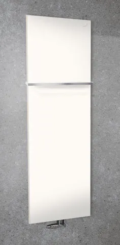 Zehnder Design-Heizkörper „Fina Lean Bar“ für Warmwasser-Zentralheizung mit 50 mm-Mittelanschluss 60 × 130 cm in White Quartz