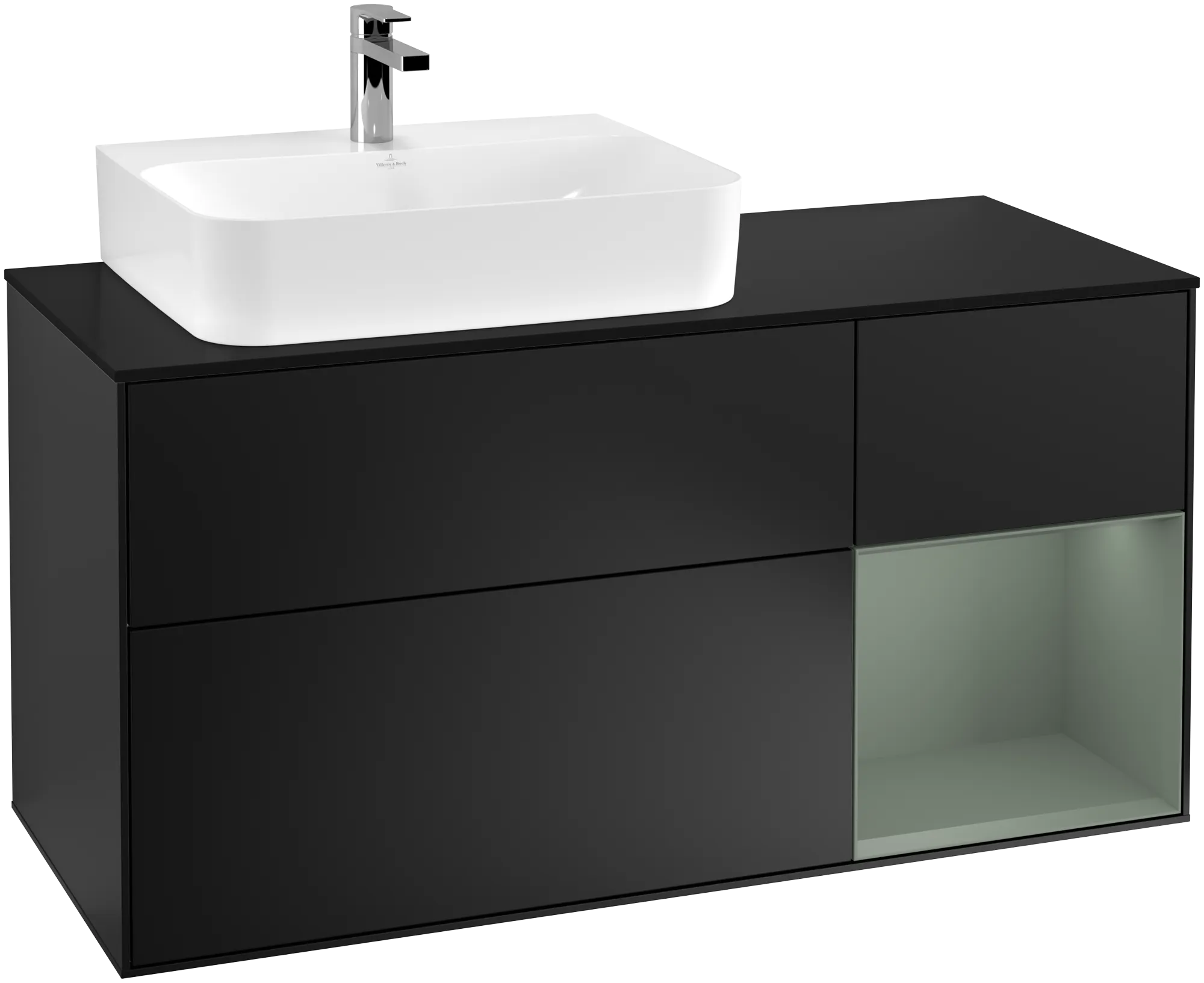 Villeroy & Boch Finion Waschbeckenunterschrank G15, 1200x603x501mm, Black Matt Lacquer