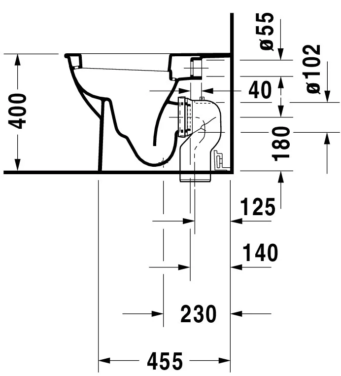 Stand-Tiefspül-WC back to wall „Darling New“ 36 × 40 × 57 cm Stand-Tiefspül-WC back to wall „Darling New“ 36 × 40 × 57 cm