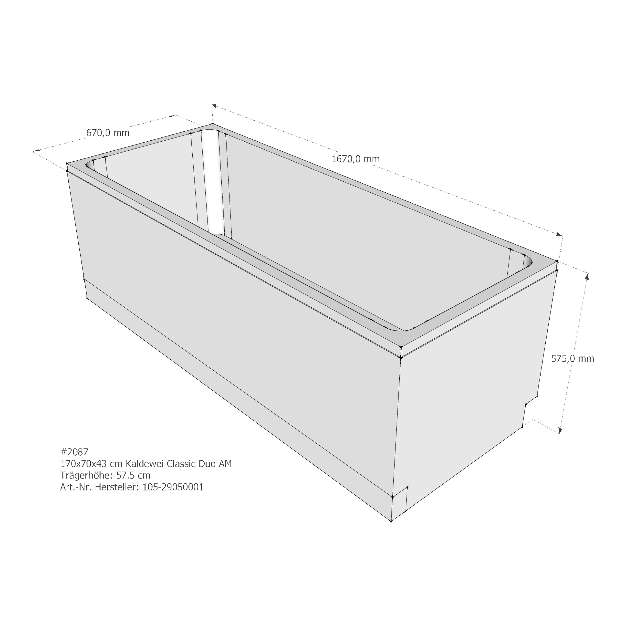 Badewannenträger für Kaldewei Classic Duo 170 × 70 × 43 cm Breite: 70 cm / Länge: 170 cm Badewannenträger für Kaldewei Classic Duo 170 × 70 × 43 cm Breite: 70 cm / Länge: 170 cm
