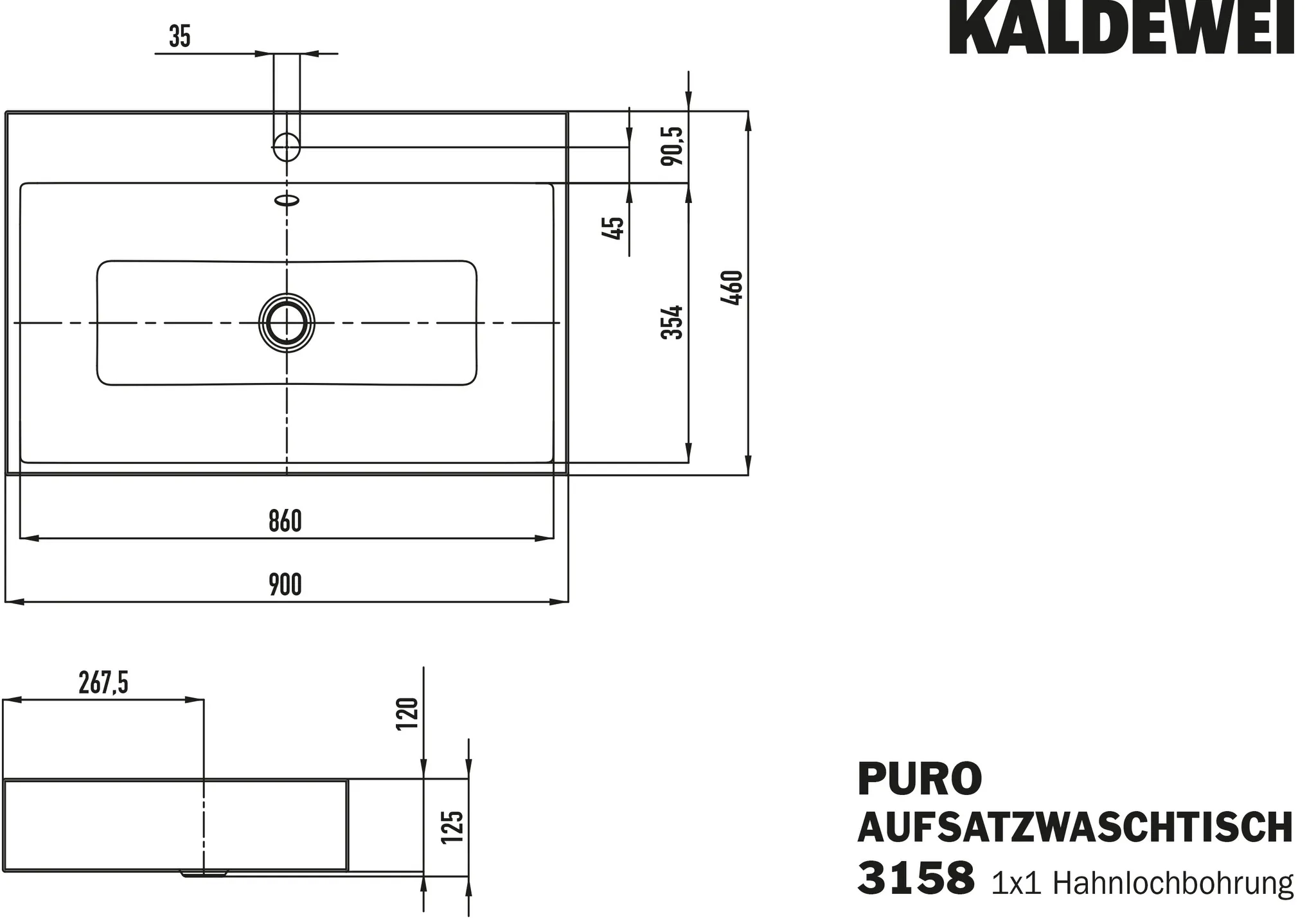Aufsatzwaschtisch „Puro“ 90 × 46 cm, mit Überlauf, mit Hahnlochbohrung in alpinweiß mit Perl-Effekt Aufsatzwaschtisch „Puro“ 90 × 46 cm, mit Überlauf, mit Hahnlochbohrung in alpinweiß mit Perl-Effekt