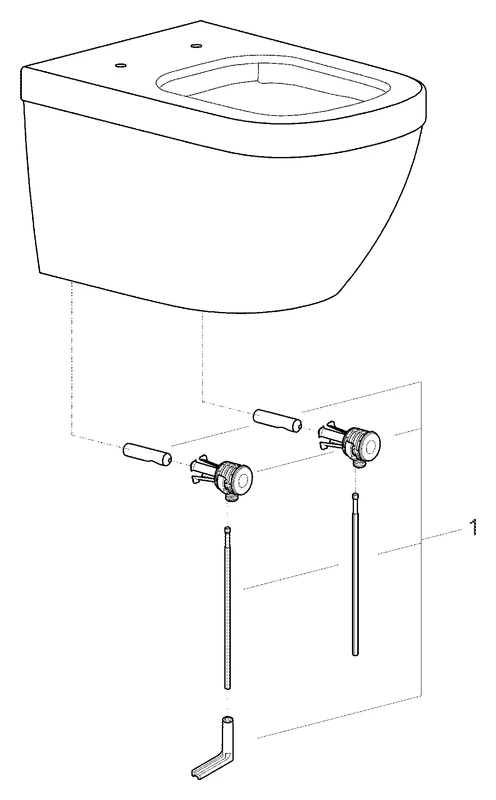 Wand-Tiefspül-WC Euro Keramik 39328, Abgang waagerecht, spülrandlos, für Unterputz-Spülkasten, aus Sanitärkeramik, alpinweiß