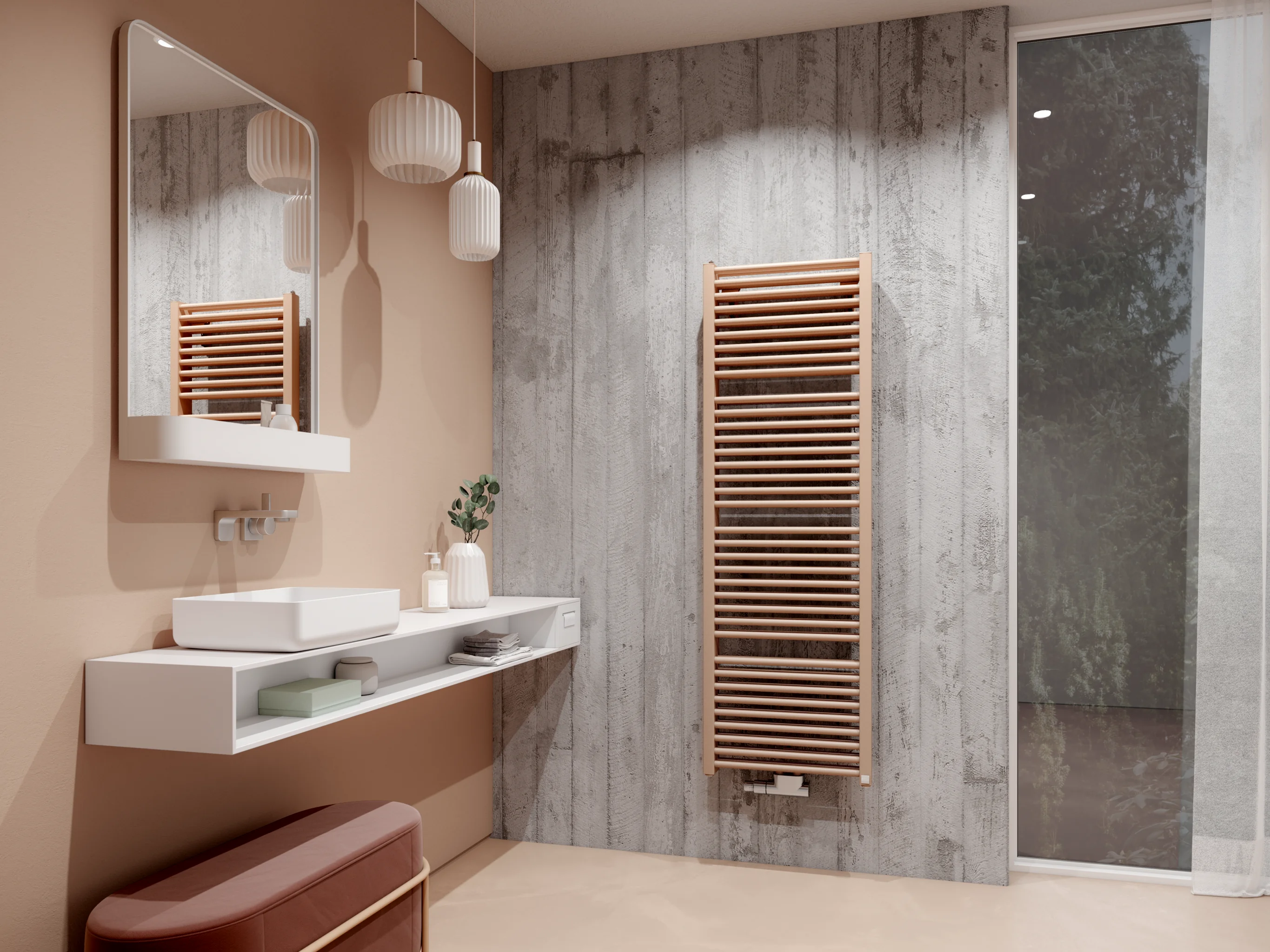 Kermi Design-Heizkörper „Duett®“ 63,4 × 179,6 cm in Weiß (RAL 9016)