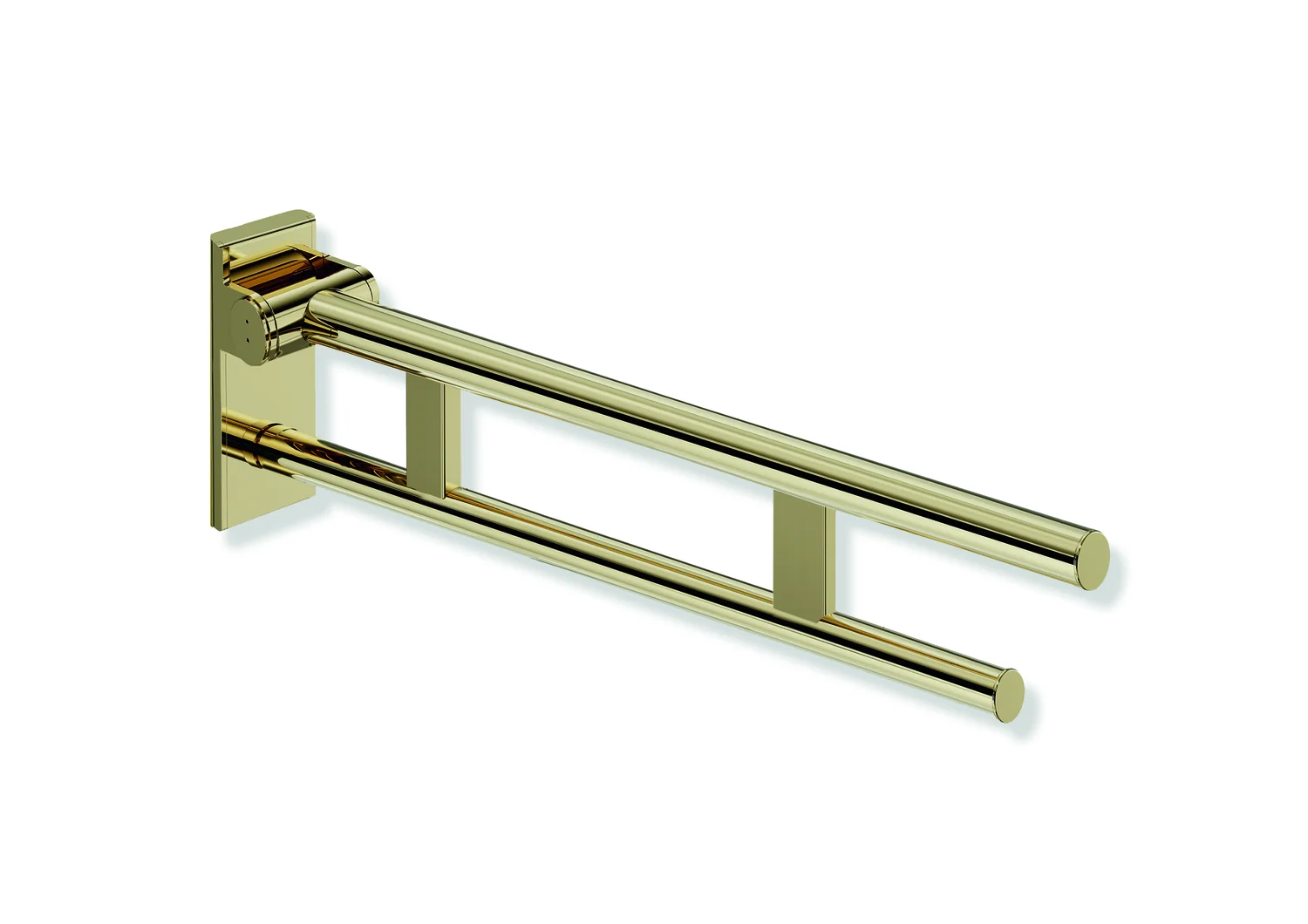 HEWI Stützklappgriff Duo Design A, Edelstahl PVD, Ausladung 750 mm
