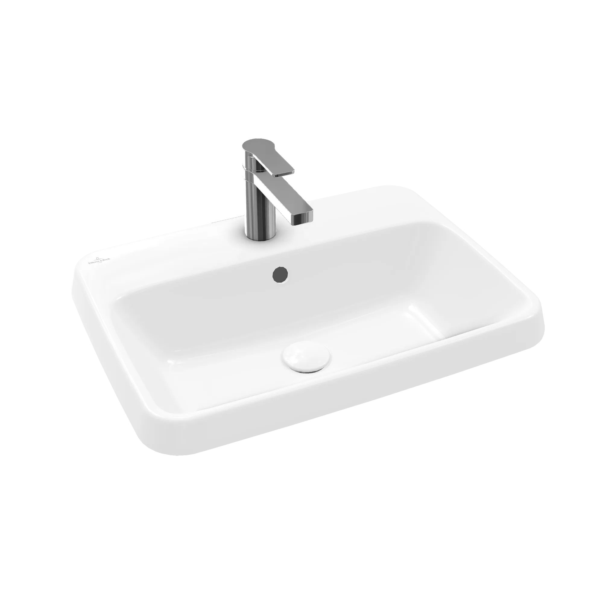 Villeroy & Boch Einbauwaschtisch „Architectura“ mit 1×1 Hahnlochbohrung, 600 × 450 × 170 mm, mit Hahnlochbohrung, Hahnlochposition mittig in Weiß Alpin Villeroy & Boch Einbauwaschtisch „Architectura“ mit 1×1 Hahnlochbohrung, 600 × 450 × 170 mm, mit Hahnlochbohrung, Hahnlochposition mittig in Weiß Alpin