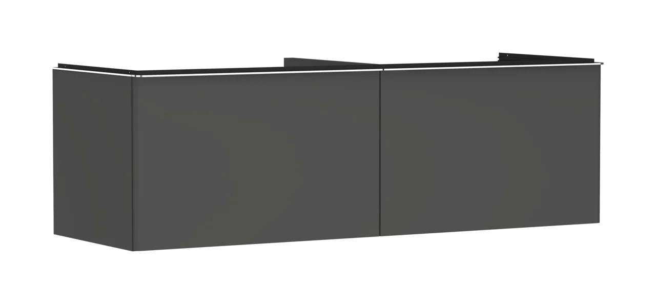 Hansgrohe Xelu Q Waschtischunterschrank Diamantgrau Matt, 1.560 x 540 mm, 2 Schubkästen, verchromte Griffe, SoftClose, vormontiert