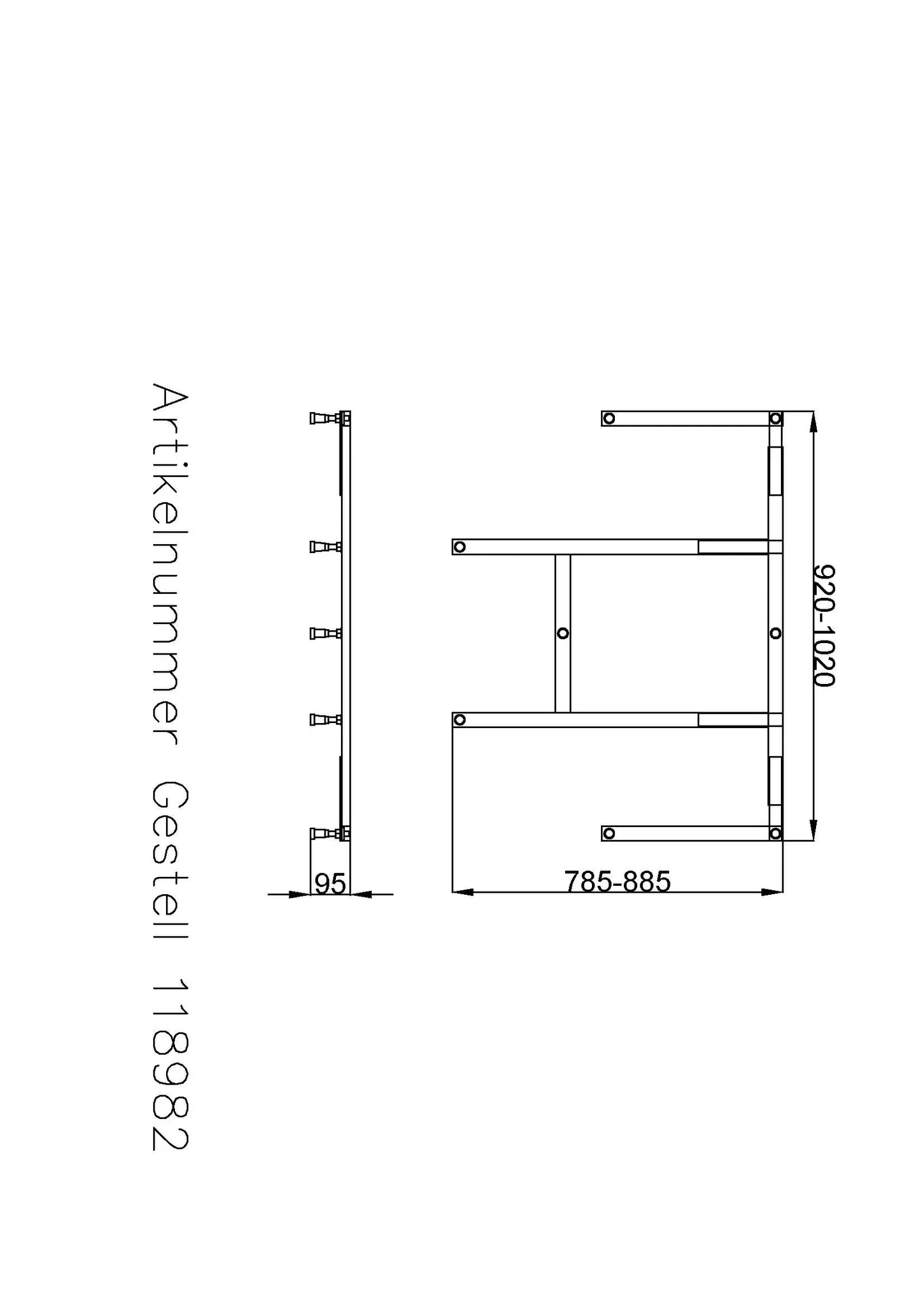 Hoesch Untergestell für Duschwanne „Muna“ 4198, 4199 100 × 98 cm Hoesch Untergestell für Duschwanne „Muna“ 4198, 4199 100 × 98 cm