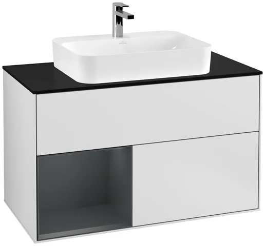 Villeroy & Boch Waschtischunterschrank „Finion“ für Schrankwaschtisch 1000 × 603 × 501 mm White Matt Lacquer, für Becken mittig