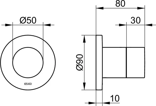 IXMO 59541010001 Absperrventil UP DN15 IXMO Pure, rund verchromt