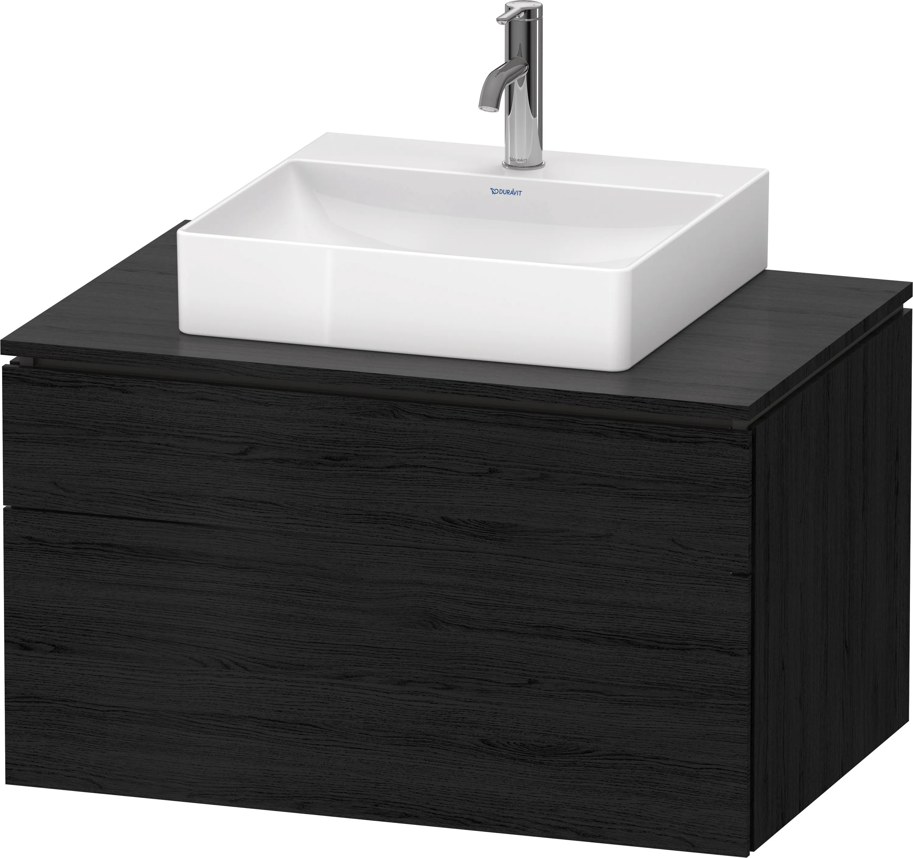 Duravit Waschtischunterschrank wandhängend „L-Cube“ 82 × 48,2 × 55 cm Eiche Schwarz, mittig