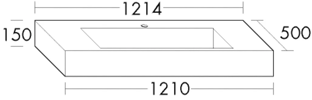 burgbad Crono Mineralguss-Waschtisch Weiß Velvet, 500x1214x150 mm burgbad Crono Mineralguss-Waschtisch Weiß Velvet, 500x1214x150 mm