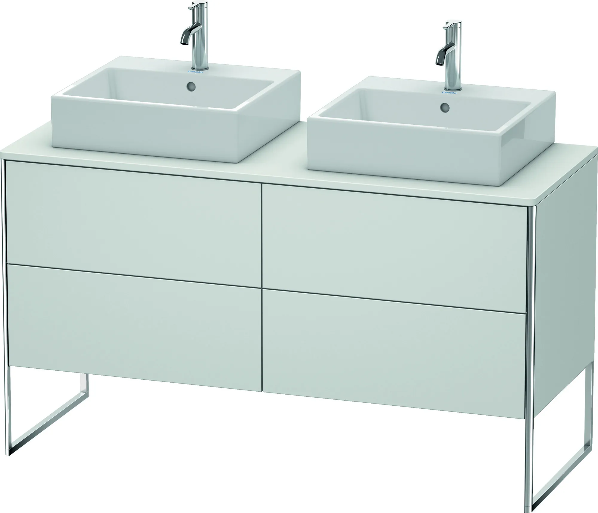 Duravit Waschtischunterschrank bodenstehend „XSquare“ 140 × 77,8 × 54,8 cm Weiß Seidenmatt Duravit Waschtischunterschrank bodenstehend „XSquare“ 140 × 77,8 × 54,8 cm Weiß Seidenmatt