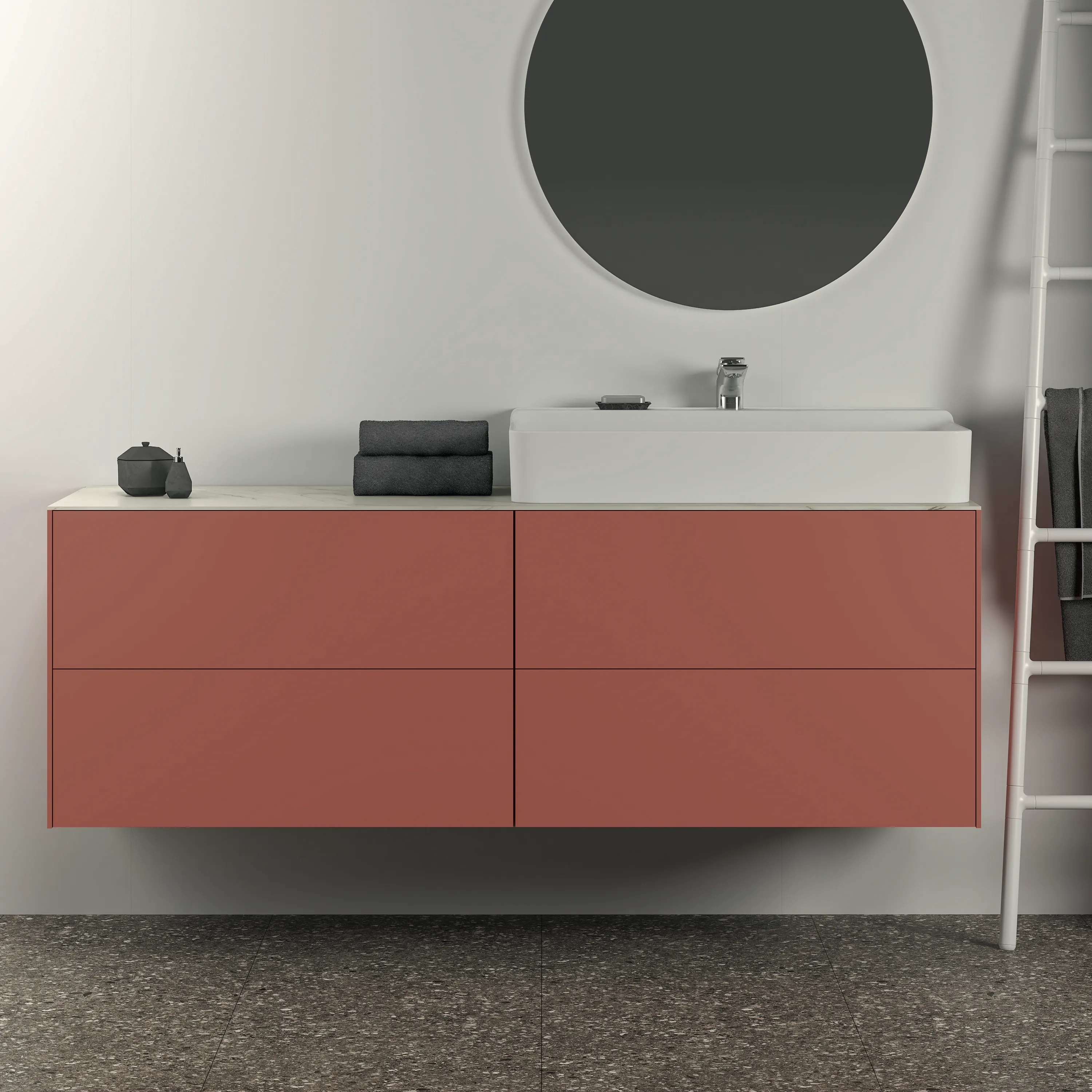 Ideal Standard Waschtischunterschrank Conca, 4 Auszüge, Push-Open mit Softclose-Einzug, ohne Platte, 1585x505x540 mm, Sunset