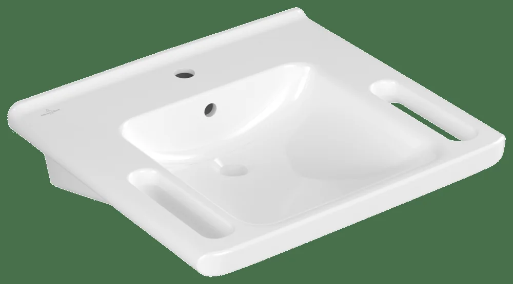 Villeroy & Boch ViCare Waschbecken 600x550mm Rechteck 1HL. mit Überlauf Weiß Alpin