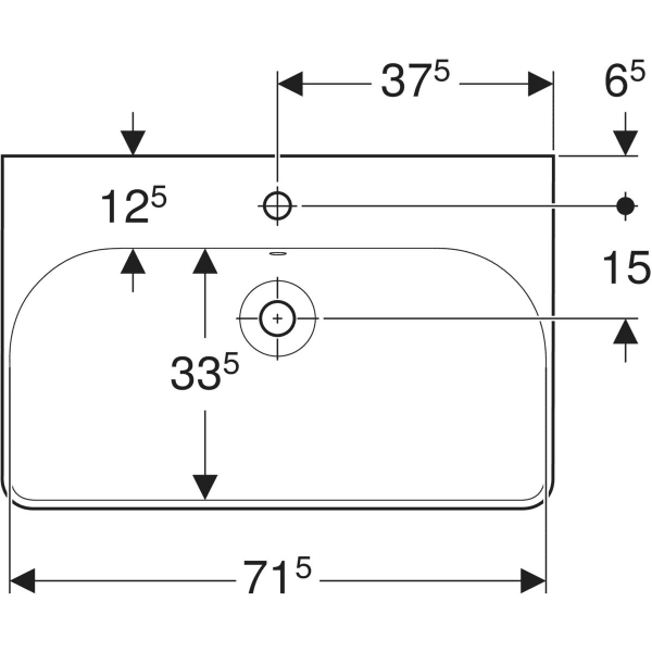 Wandwaschtisch „Smyle Square“, rechteckig, mit Überlauf, Hahnlochposition mittig 75 × 48 cm in weiß alpin Wandwaschtisch „Smyle Square“, rechteckig, mit Überlauf, Hahnlochposition mittig 75 × 48 cm in weiß alpin