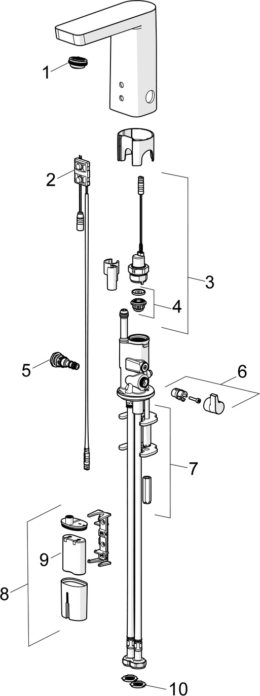 Hansa Waschtischarmatur, elektronisch „Stela“ Ausladung 105 mm in Chrom Hansa Waschtischarmatur, elektronisch „Stela“ Ausladung 105 mm in Chrom
