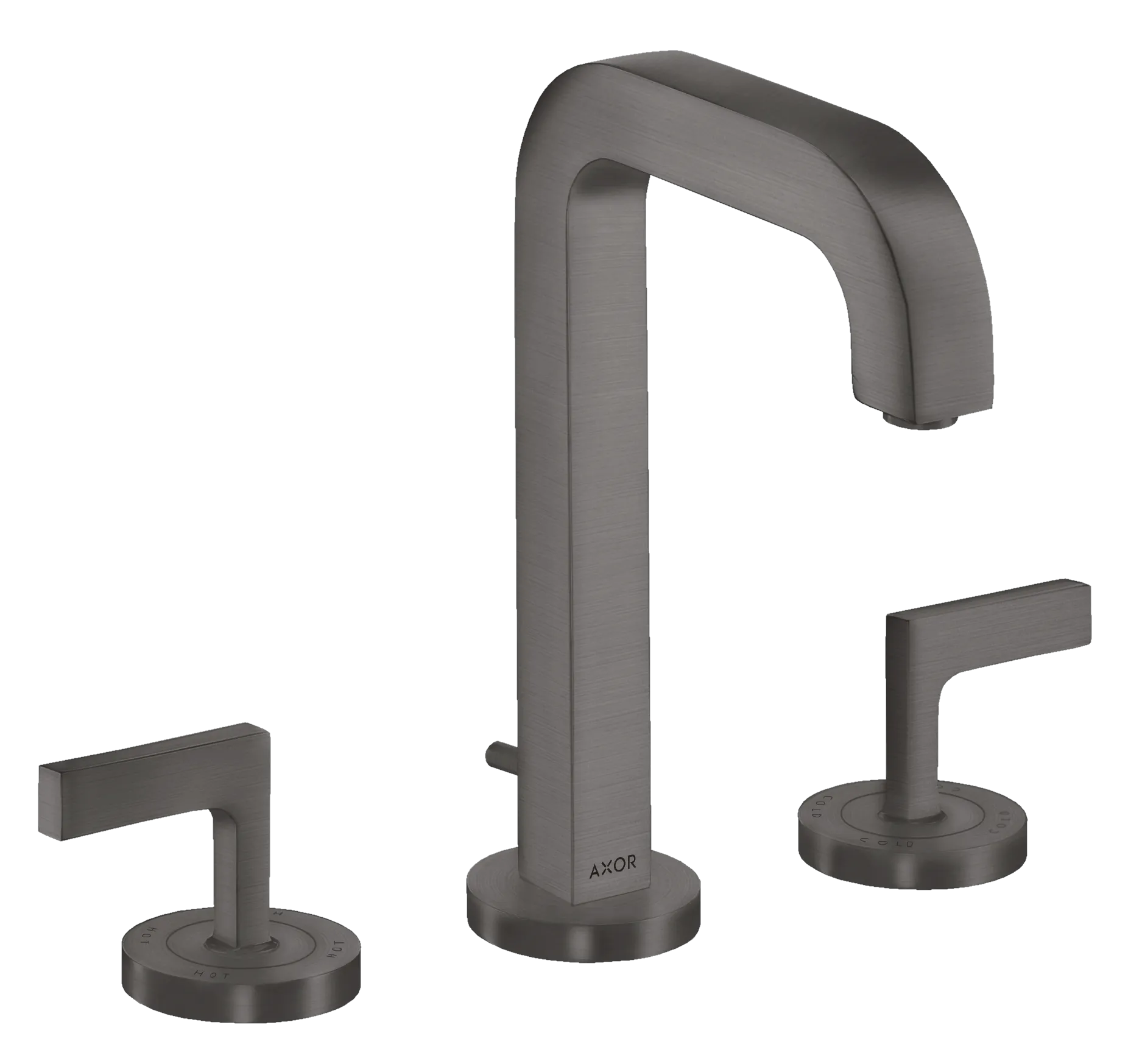 Hansgrohe AXOR Citterio 3-Loch Waschtischarmatur Brushed Black Chrome, ComfortZone 170, Ausladung 140 mm, Hebelgriff Hansgrohe AXOR Citterio 3-Loch Waschtischarmatur Brushed Black Chrome, ComfortZone 170, Ausladung 140 mm, Hebelgriff
