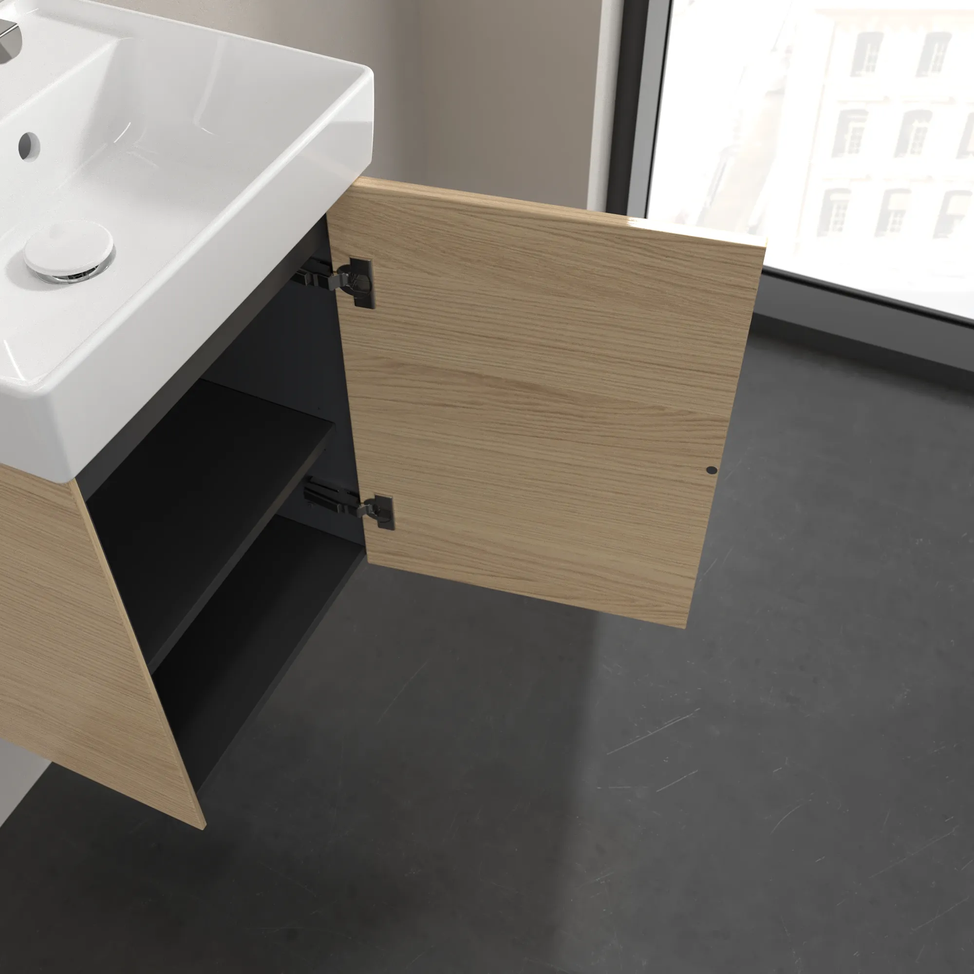 Villeroy & Boch Collaro Waschbeckenunterschrank 410 x 546 x 344 mm, Holz, Eckig, Waschbecken mittig Villeroy & Boch Collaro Waschbeckenunterschrank 410 x 546 x 344 mm, Holz, Eckig, Waschbecken mittig