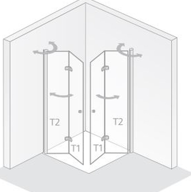 HSK teilgerahmte Drehfalttür pendelbar mit Drehfalttür „Exklusiv“ Glas Klar hell, Profile Manhattan, Scharniere Premium Softcube, B: 900 mm H: 2000 mm T: 750 mm HSK teilgerahmte Drehfalttür pendelbar mit Drehfalttür „Exklusiv“ Glas Klar hell, Profile Manhattan, Scharniere Premium Softcube, B: 900 mm H: 2000 mm T: 750 mm