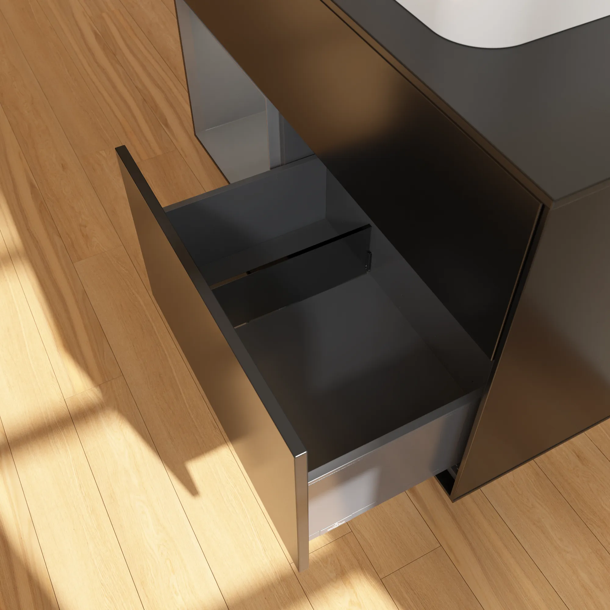 Villeroy & Boch Waschbeckenunterschrank Finion G36, 1000x603x501 mm, Black Matt Lacquer, mit Beleuchtung und Push-to-open Funktion Villeroy & Boch Waschbeckenunterschrank Finion G36, 1000x603x501 mm, Black Matt Lacquer, mit Beleuchtung und Push-to-open Funktion