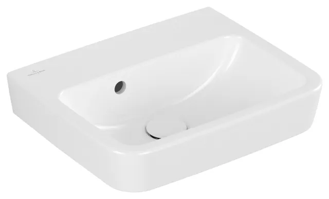 Villeroy & Boch Handwaschbecken „O.novo“ 450 × 370 × 160 mm, für Becken mittig, ohne Hahnlochbohrung in Weiß Alpin Villeroy & Boch Handwaschbecken „O.novo“ 450 × 370 × 160 mm, für Becken mittig, ohne Hahnlochbohrung in Weiß Alpin