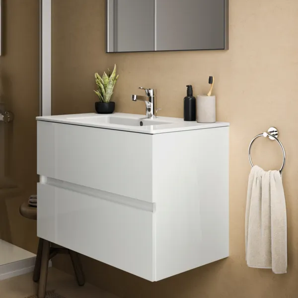 Ideal Standard Waschtischunterschrank „Eurovit+“ 80 × 55 × 44 cm Hochglanz weiß lackiert