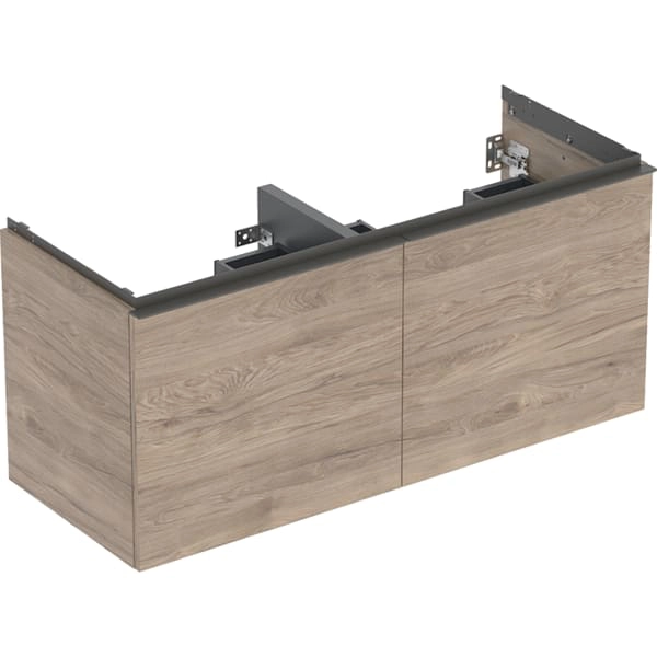 Geberit Acanto Unterschrank für Doppelwaschtisch, Nussbaum hickory, 120 cm Breite Waschtisch, 54,1 cm Höhe Geberit Acanto Unterschrank für Doppelwaschtisch, Nussbaum hickory, 120 cm Breite Waschtisch, 54,1 cm Höhe