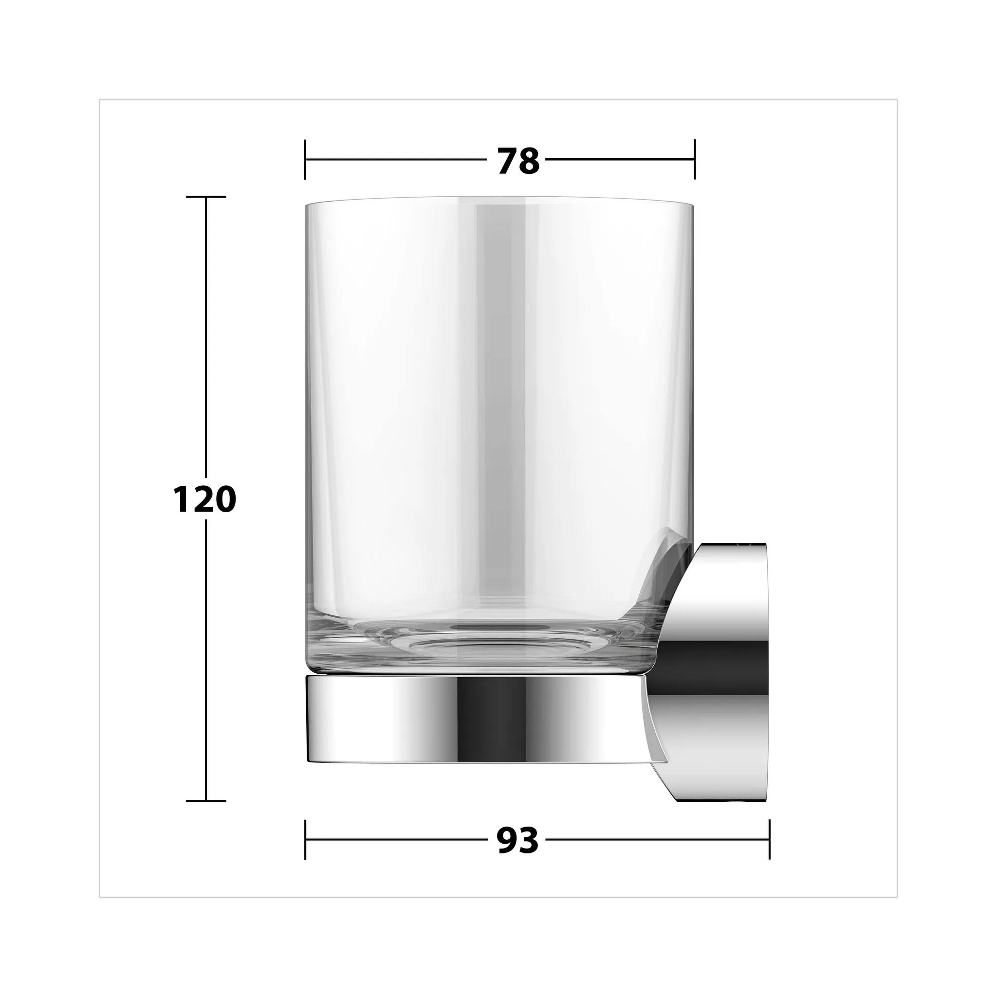 Collection REVA 12850019000 Glashalter mit Echtkristall-Glas verchromt